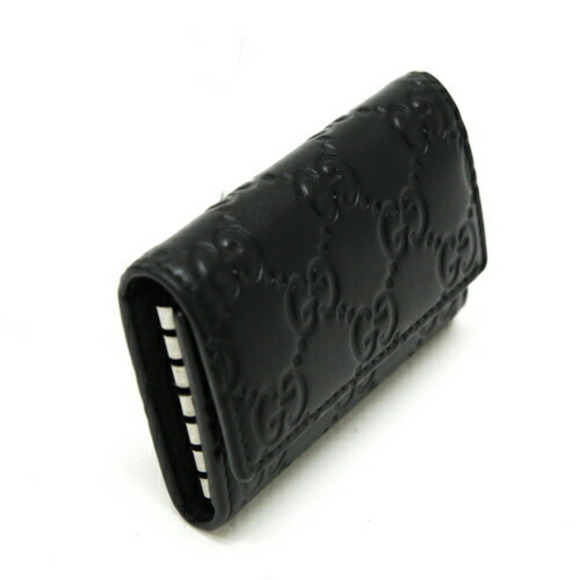 Gucci Key Case Leather Signature Ring Charm Black - Picture 4 of 10